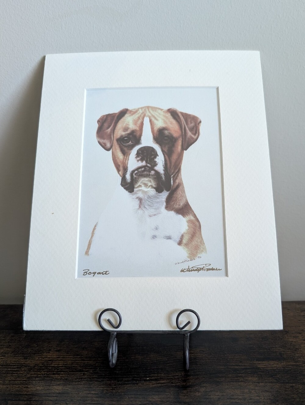 Vintage Wendy Risdale Boxer Dog Print “Bogart” 1996 Hand Signed 8x10